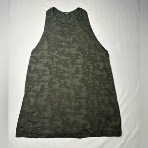 Lululemon Women's Tank Top Olive‎ Green Camo Camouflage Sleeveless Round Neck M